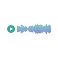 Audio voice recording icon, sound blue track or music