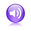 Audio / volume icon button red Royalty Free Stock Photo