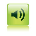 Audio / volume icon button red Royalty Free Stock Photo