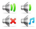 Audio volume icons. Royalty Free Stock Photo