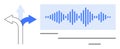 Audio Wave and Decision Path Concept for Communication and Choices Royalty Free Stock Photo