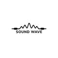 Sound Wave Logo Design Template, Cable Jack Logo Concept, Black and White Royalty Free Stock Photo