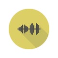 audio wave long shadow icon. Simple glyph, flat vector of web icons for ui and ux, website or mobile application