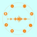 Audio Wave Music Stream Icon With Sound