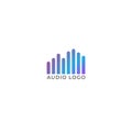 Audio Wave Spectrum Visual Logo, Rounded Spectrum Bar Design Vector,Audio Logo Template