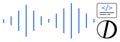 Audio Waveform, Coding Symbol, and Accessibility Icon Highlighting Technology Concepts Royalty Free Stock Photo