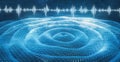 Audio waveform scientific technology background, sample of voice recognition concept illustration