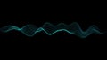 Audio wavefrom. Abstract music waves oscillation. Futuristic sound wave visualization. Synthetic music technology sample