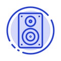 Audio, Wifi, Loudspeaker, Monitor, Professional Blue Dotted Line Line Icon