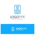 Audio, Wifi, Loudspeaker, Monitor, Professional Blue outLine Logo with place for tagline