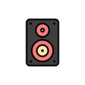 Audio, Wifi, Loudspeaker, Monitor, Professional Flat Color Icon. Vector icon banner Template