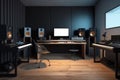 Audio workplace recording studio computer music studio.3d, AI Royalty Free Stock Photo