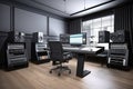 Audio workplace recording studio computer music studio.3d Royalty Free Stock Photo