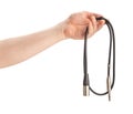 audio xlr trs cable in hand Royalty Free Stock Photo