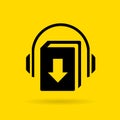 Audiobook download vector icon