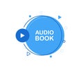 Audiobook flat icon, with play button. Modern flat style vector illustration