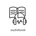 Audiobook icon. Trendy modern flat linear vector Audiobook icon