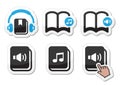 Audiobook icons set