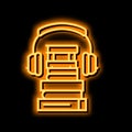 audiobook for listen neon glow icon illustration
