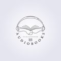 audiobook open book learning logo podcast online vector illustration design symbol icon flat creative design Royalty Free Stock Photo