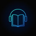 Audiobook vector blue icon