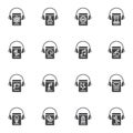 Audiobook vector icons set