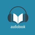 Audiobook. Vector logo template Royalty Free Stock Photo