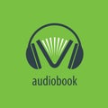 Audiobook. Vector logo template Royalty Free Stock Photo