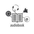 Audiobook. Vector logo template Royalty Free Stock Photo