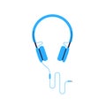 Vector line flat illustration of pair of headphones