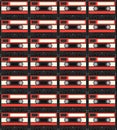 Audiocassette seamless pattern Royalty Free Stock Photo