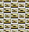 Audiocassette seamless pattern Royalty Free Stock Photo