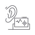 Audiogram examination icon, linear isolated illustration, thin line vector, web design sign, outline concept symbol with Royalty Free Stock Photo