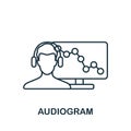 Audiogram icon. Line simple Health Check icon for templates, web design and infographics Royalty Free Stock Photo