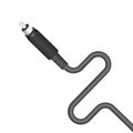 Realistic audio (mini 3.5 mm to RCA) cable vector illustration. Royalty Free Stock Photo