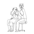 Audiologist Checking Patient Girl Ears Vector Royalty Free Stock Photo