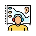 audiometry test audiologist doctor color icon vector illustration