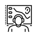 audiometry test audiologist doctor line icon vector illustration Royalty Free Stock Photo