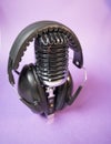 Audiophile Gear Chrome Vintage Microphone Audio Music Headphones Listening Device