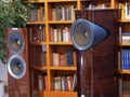 Audiophile HiFi speakers. The listening room in the library