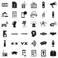 Audioplayer icons set, simple style Royalty Free Stock Photo