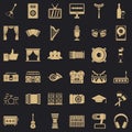 Audiosystem icons set, simple style Royalty Free Stock Photo