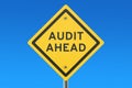 Audit Ahead road sign Royalty Free Stock Photo