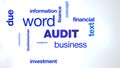 Audit business businessman word finance financial investment information management due text animated word cloud