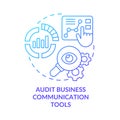 Audit business communication tools blue gradient concept icon