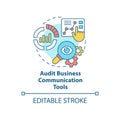 Audit business communication tools concept icon
