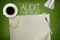 Audit checklist concept on blackboard with empty Royalty Free Stock Photo