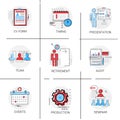 Audit Data Analysis, Human Resources Seminar Team Timing Conference Icon Set