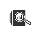 Audit document icon in flat style. Result report vector illustration on white isolated background. Verification control business Royalty Free Stock Photo