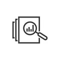 Audit document icon in flat style. Result report vector illustration on white isolated background. Verification control business Royalty Free Stock Photo